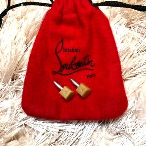 Christian Louboutin Nude Heel Caps w Bag